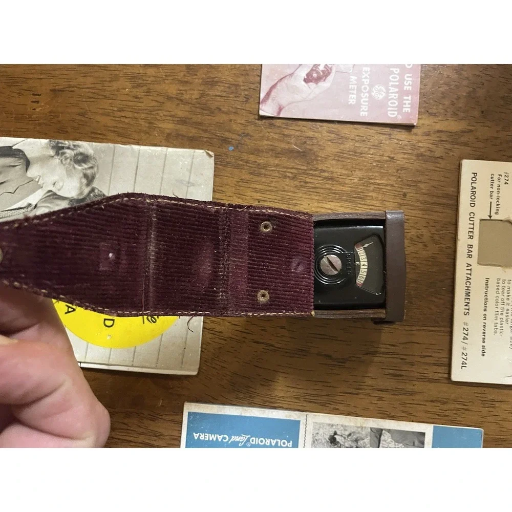 POLAROID ORIGINAL GENUINE VINTAGE EXPOSURE METER PR-22 w/ LEATHER CASE & Books